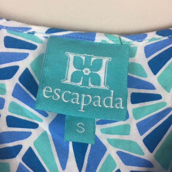 Escapada | Blue Patterned Mosaic Crossover Vacation Tunic - Picture 4 of 6